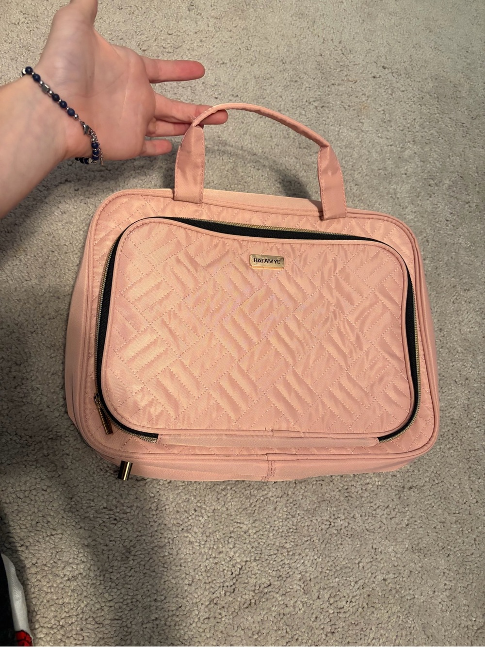 Pink Quilted Travel Tote